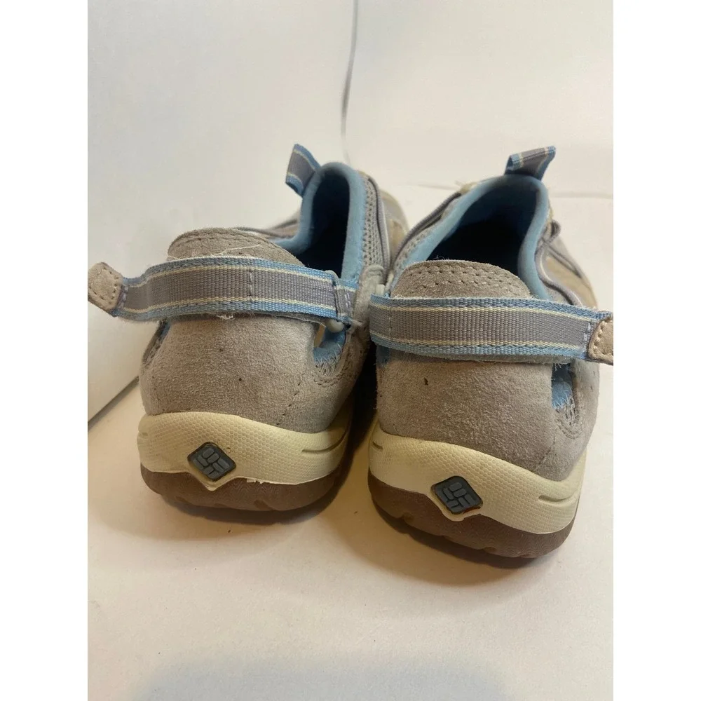 Columbia PFG CAYMAN ii Fishing Watersports Beige Khaki Blue Comfort Shoe Sz 8.5